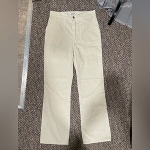 Re/Done Women's Straight Leg Corduroy Pants in Cream